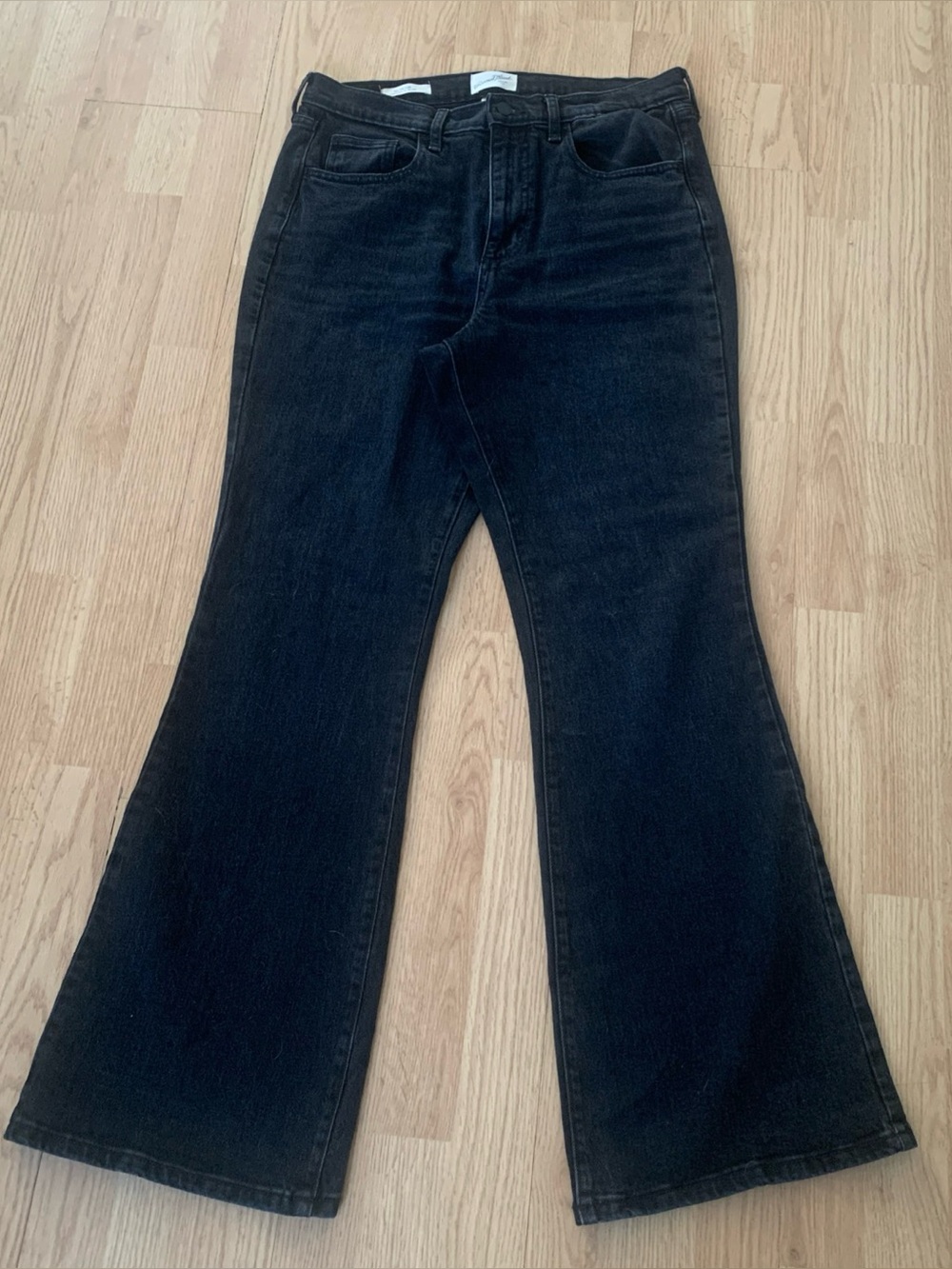 Universal Thread High Rise Flare Women's Size 12R Black Denim Jeans Stretch EUC